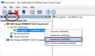 User Console Tree View with the right-click menu displayed.